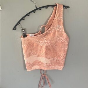 Gymshark Peach One-Shoulder Tank Top Size Medium